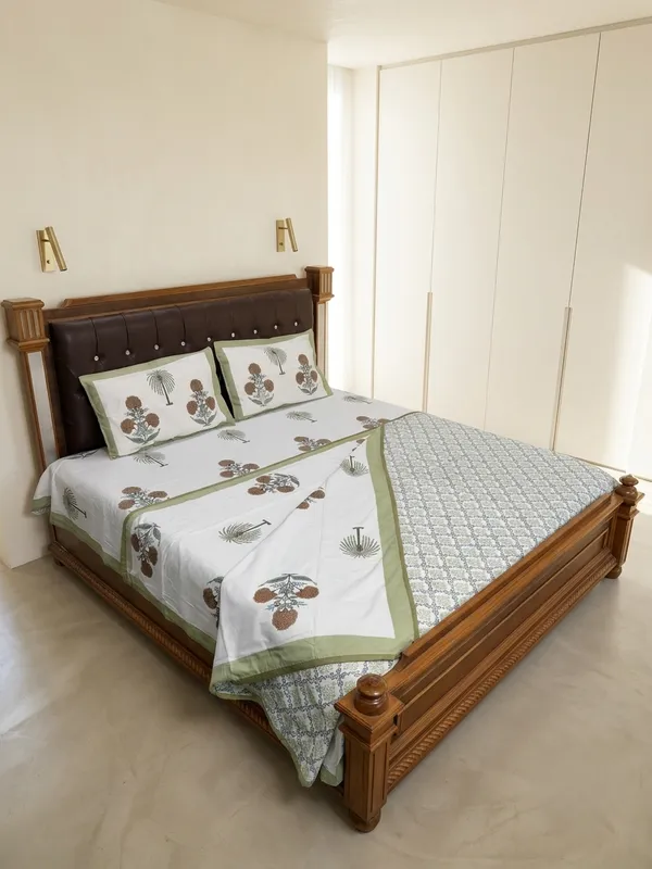 Green_Botanical_Cotton_Comforter_Set_with_Bedsheet_–_4_PC_Double_Bed