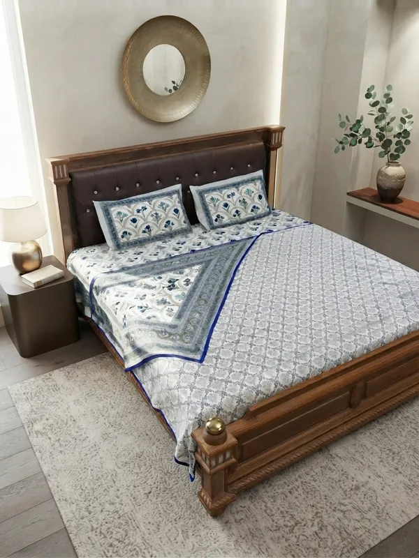 Blue_&_White_Floral_Cotton_Comforter_Set_with_Bedsheet_–_4_PC_Double_Bed
