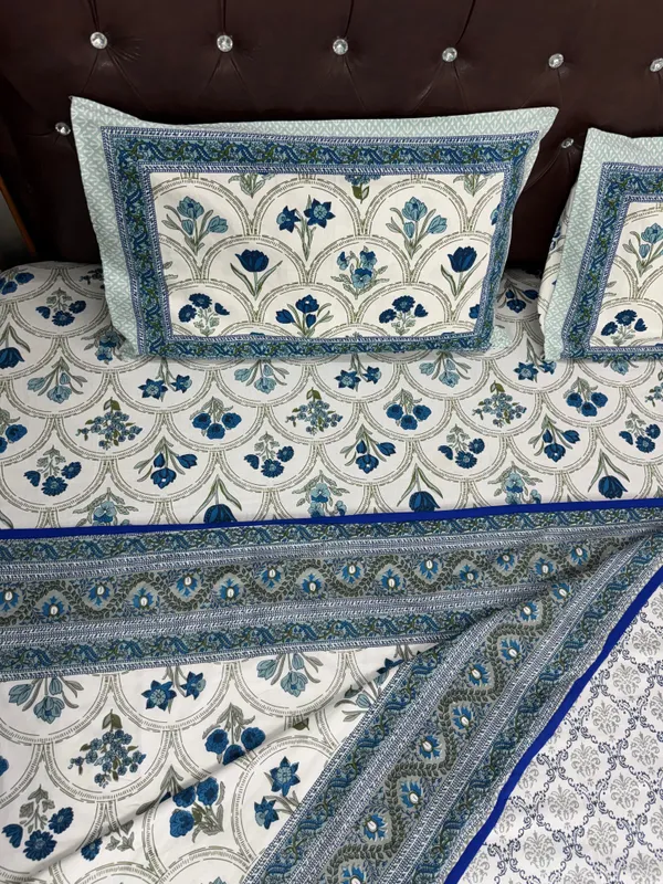Blue_&_White_Floral_Cotton_Comforter_Set_with_Bedsheet_–_4_PC_Double_Bed