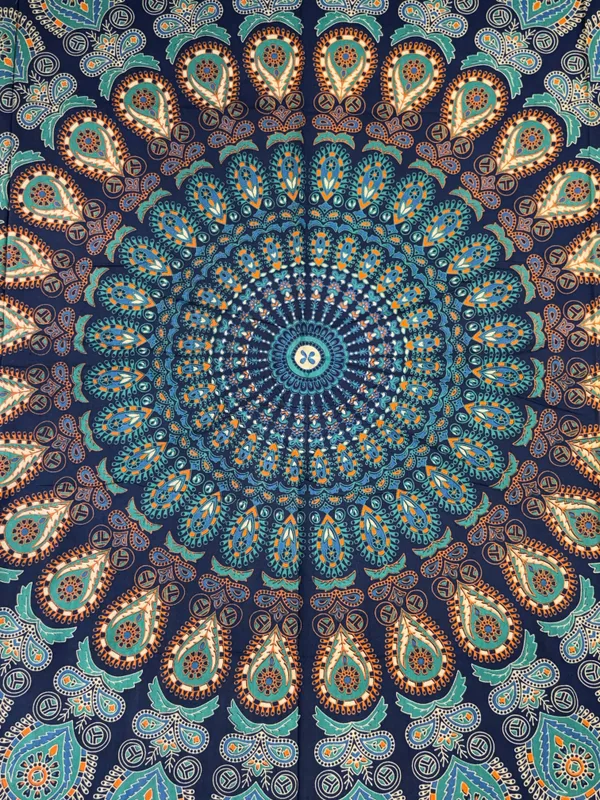 Saanjh_Indigo_Mandala_Single_Bedsheet_with_Pillow_Cover
