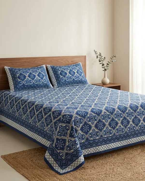 Royal_Indigo_Tile_Pure_Cotton_King_Size_Bedsheet_And_Two_Pillow_Covers_90_X_100_Inches