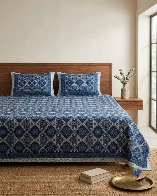 Royal_Indigo_Tile_Pure_Cotton_King_Size_Bedsheet_And_Two_Pillow_Covers_90_X_100_Inches