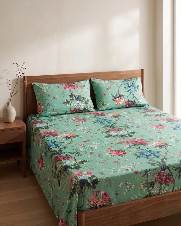 Premium_Mint_Green_Floral_Bedsheet_Set_with_2_Pillow_Covers_|_Elegant_Printed_Bedding_Set_for_Bedroom