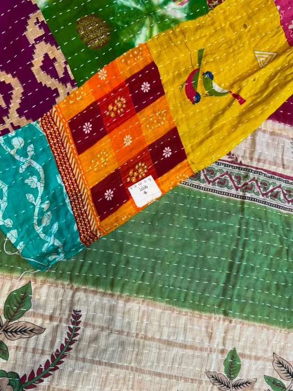 Handmade_Kantha_Single_Bed_Bedsheet_|_Multicolour_Patchwork_Cotton_Quilt_|_Reversible_Boho_Indian_Bedspread