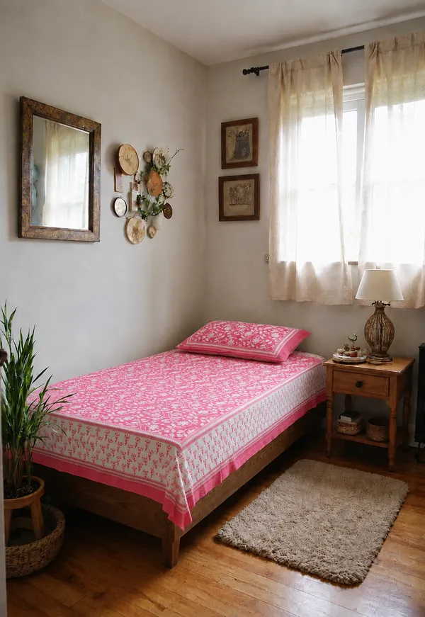 Elegant_Pink_Floral_Printed_Single_Bedsheet_with_Pillow_Cover_|_60_×_90_Inches_|_Soft_Floral_Pattern_Bedsheet