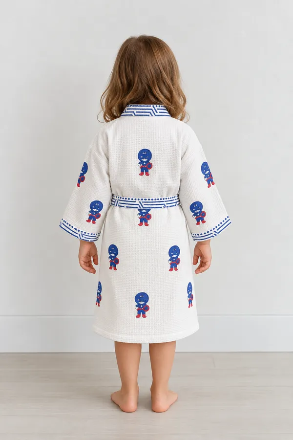 Blue_Superhero_Print_Cotton_Waffle_Bathrobe_for_Kids
