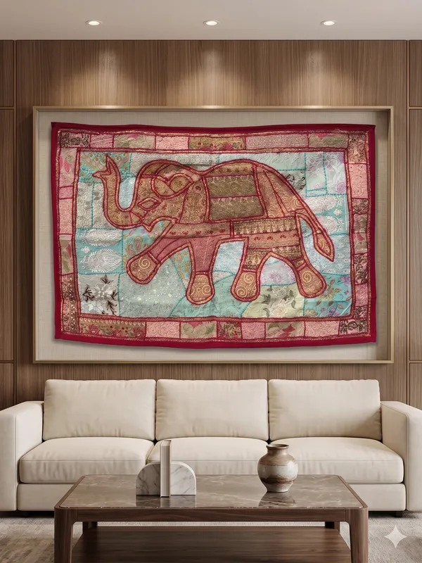 Pastel_Royal_Elephant_Handmade_Tapestry_Wall_Hanging_|_Vintage_Patchwork_Embroidered_Boho_Tapestry_|_Indian_Elephant_Home_Décor
