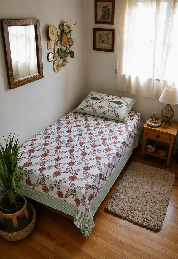 Floral_Garden_Printed_Single_Bedsheet_with_Pillow_Cover_–_60_x_90_Inch