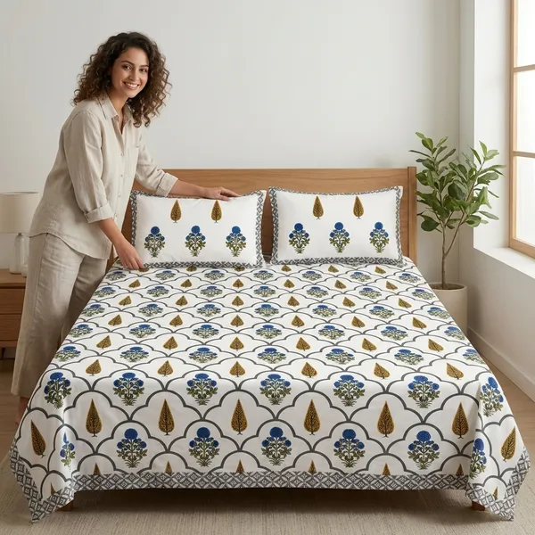 Neel_Gulmohar_Arch_Double_Bedsheet_And_Two_Pillow_Covers_90X108