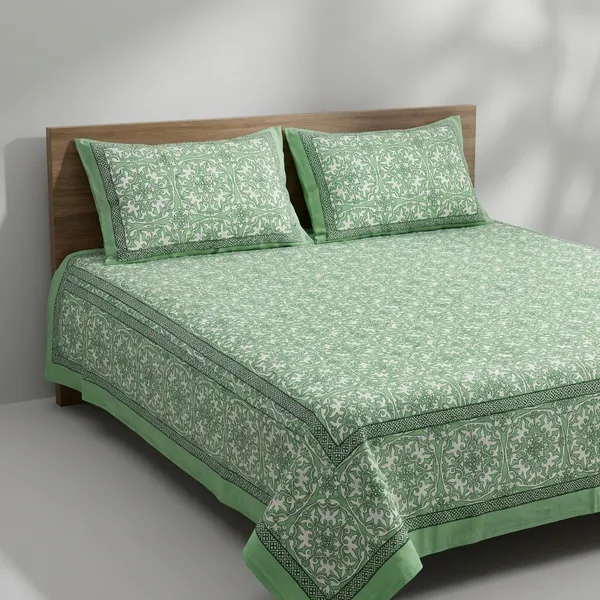 Maharaja_Royal_Mint_Mughal_Print_Pure_Cotton_King_Size_Bedsheet_And_Two_Pillow_Covers_90_X_100_Inches