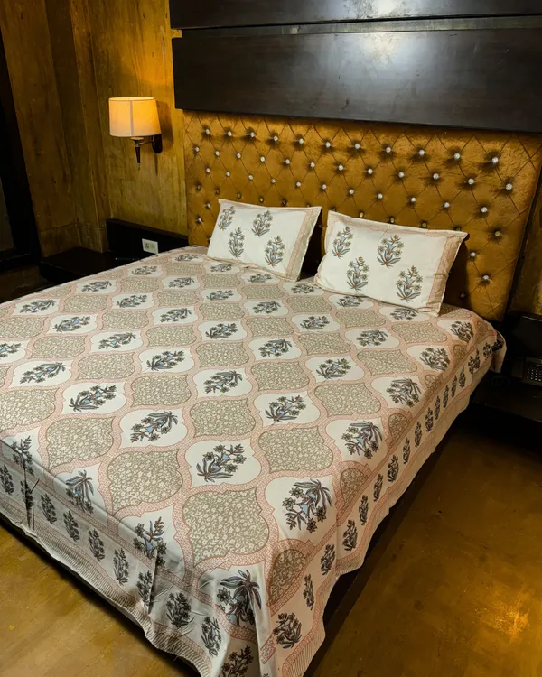 Floral_Cotton_Bedsheet_Set_with_2_Pillow_Covers_–_Beige_&_Pink_Ethnic_Print_|_Soft_Double_Bed_Bedsheet