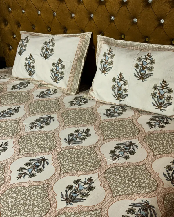 Floral_Cotton_Bedsheet_Set_with_2_Pillow_Covers_–_Beige_&_Pink_Ethnic_Print_|_Soft_Double_Bed_Bedsheet