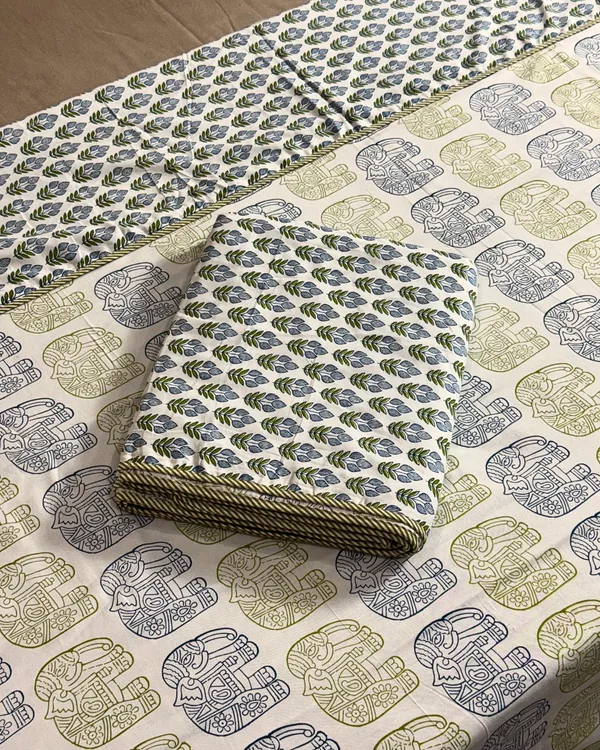 Pair_of_Hand_Block_Print_Elephant_Motif_AC_Dohar_for_Single_Bed_|_Lightweight_Reversible_Summer_Blanket