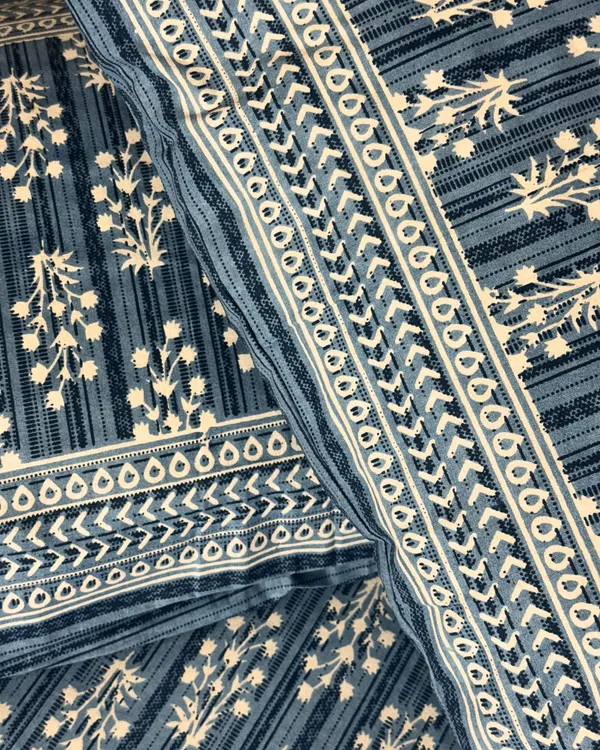 Handblock_Blue_Floral_Cotton_Bedsheet_Set_with_2_Pillow_Covers_|_Traditional_Printed_Bedding_Set
