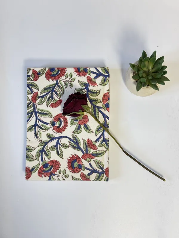 Handmade_Cotton_Fabric_Cover_Diary_with_Floral_Vine_Print_|_Eco-Friendly_Handmade_Paper_Notebook_|_Sustainable_Journal