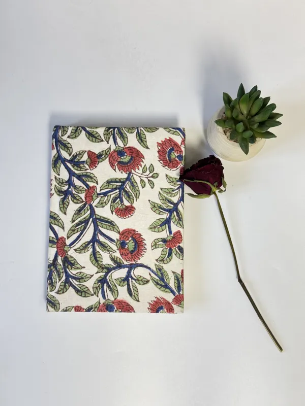 Handmade_Cotton_Fabric_Cover_Diary_with_Floral_Vine_Print_|_Eco-Friendly_Handmade_Paper_Notebook_|_Sustainable_Journal