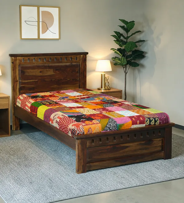 Handmade_Kantha_Single_Bed_Bedsheet_|_Multicolour_Patchwork_Cotton_Bedspread_|_Traditional_Indian_Handcrafted_Quilt
