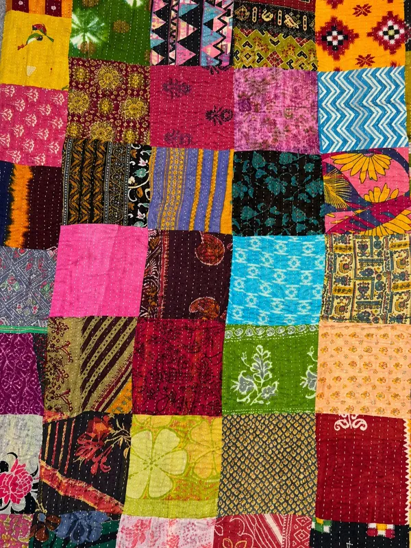 Handmade_Kantha_Single_Bed_Bedsheet_|_Multicolour_Patchwork_Cotton_Bedspread_|_Traditional_Indian_Handcrafted_Quilt