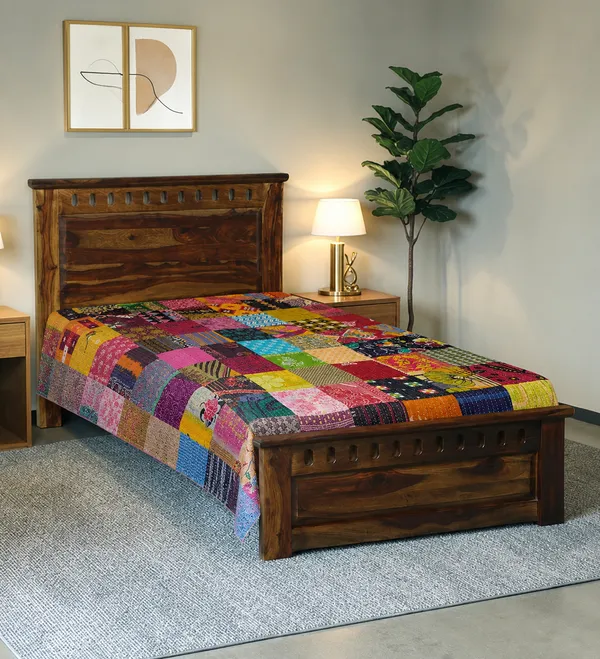 Handmade_Kantha_Single_Bed_Bedsheet_|_Multicolour_Patchwork_Cotton_Quilt_|_Reversible_Boho_Indian_Bedspread
