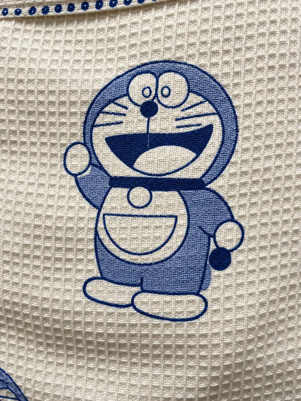 Kids_Doraemon_Block_Print_Cotton_Waffle_Bathrobe