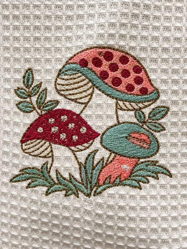 Kids_Mushroom_Print_Cotton_Waffle_Bathrobe