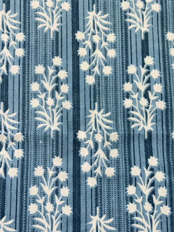 Indigo_Blue_Floral_Stripe_Single_Bedsheet_with_Pillow_Cover