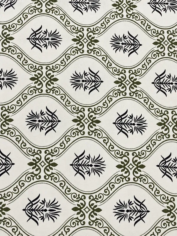 Olive_Green_Traditional_Botanical_Print_Single_Bedsheet_with_1_Pillow_Cover