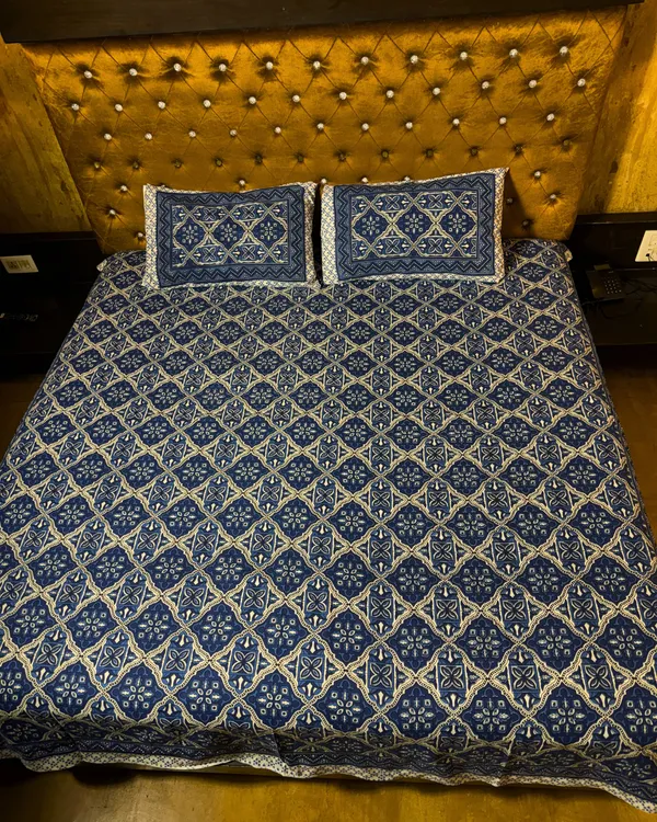 Premium_Blue_Floral_Printed_Cotton_Bedsheet_Set_with_2_Pillow_Covers_|_Soft_Breathable_Double_Bed_Bedding_Set_|_Ethnic_Pattern_Home_Decor
