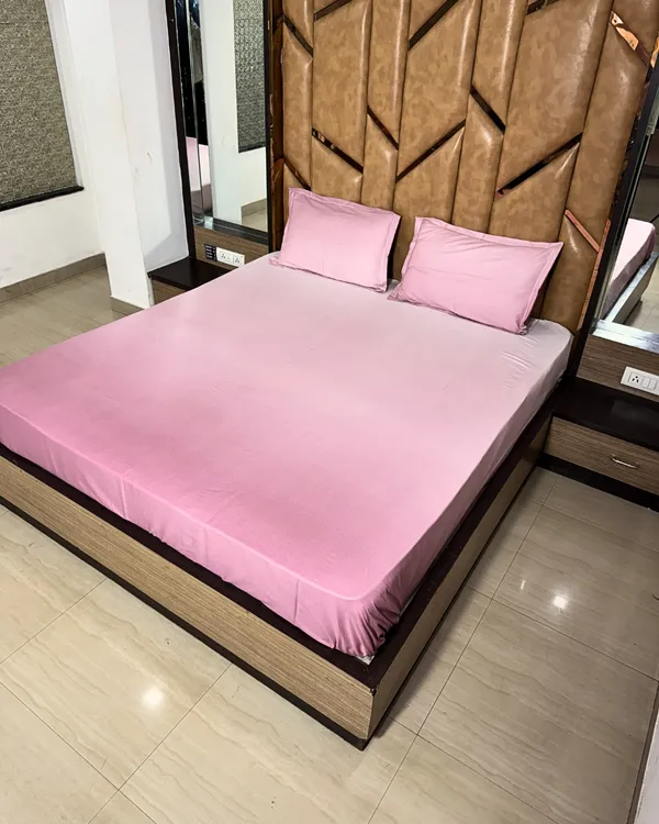 Premium_Blush_Pink_Bedsheet_Set_with_2_Pillow_Covers_|_Soft_Solid_Color_Bedding_Set_for_Bedroom