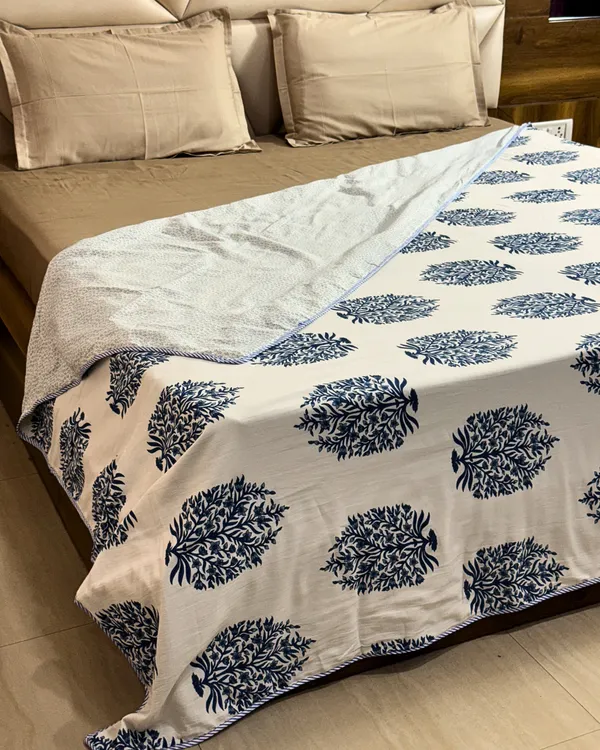 Premium_Double_Bed_AC_Dohar_Blanket_Pair_|_Reversible_Blue_Floral_Lightweight_Summer_Blanket_Set