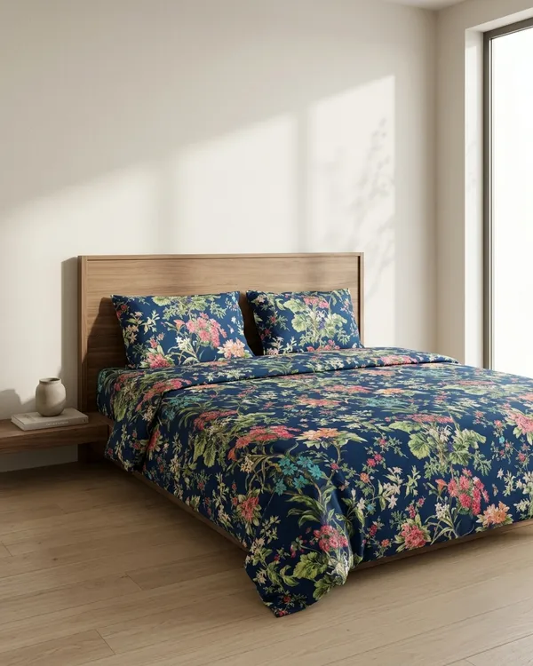 Udaipur_Midnight_Garden_King_Xl_Bed_Sheet_And_Two_Pillow_Covers_108X108