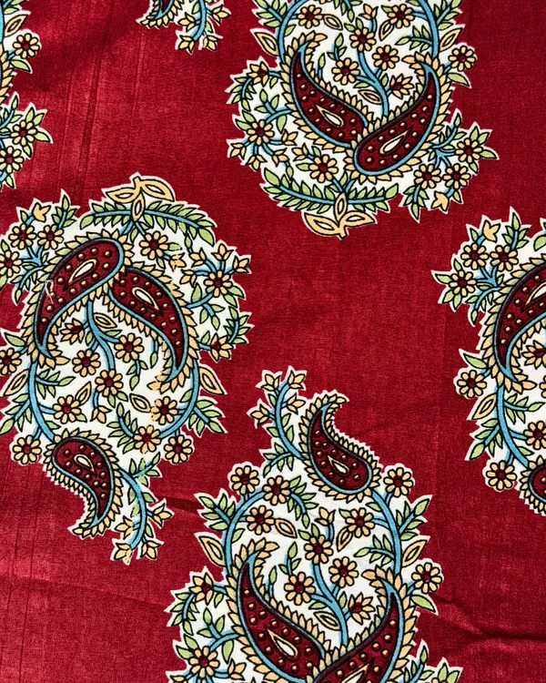 Royal_Paisley_Printed_Bedsheet_Set_with_2_Pillow_Covers_|_Premium_Maroon_Cotton_Feel_Bed_Sheet