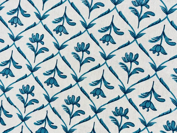 Teal_Blue_Geometric_Floral_Print_Single_Bedsheet_with_1_Pillow_Cover