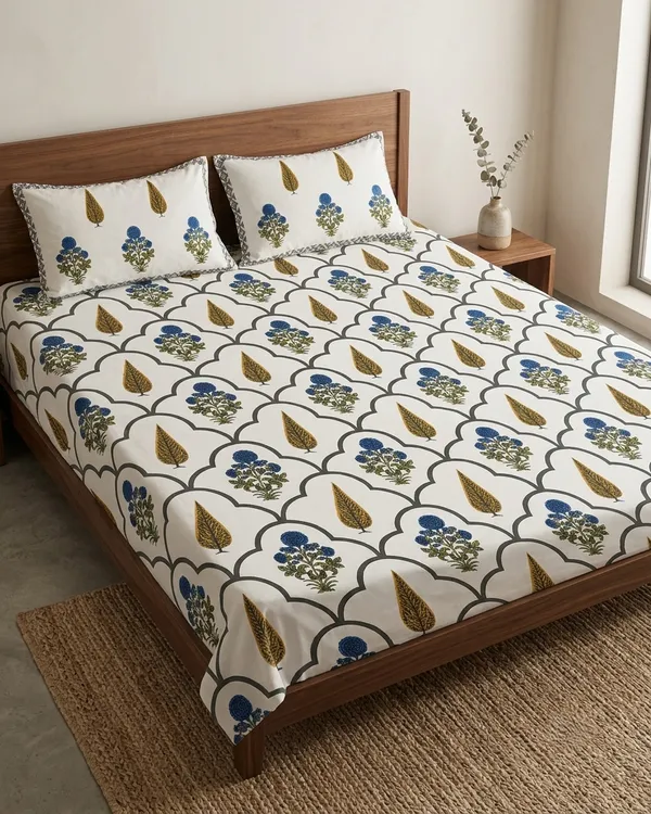 Neel_Gulmohar_Arch_Double_Bedsheet_And_Two_Pillow_Covers_90X108
