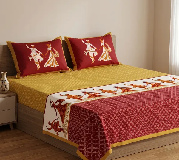 Maharaja_Royal_Folk_Dance_Pure_Cotton_King_Size_Bedsheet_And_Two_Pillow_Covers_(120X120_Inches)