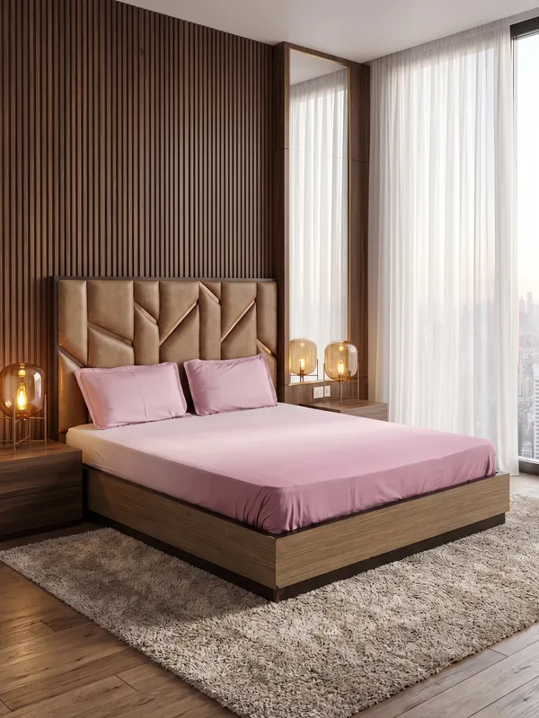 Premium_Blush_Pink_Bedsheet_Set_with_2_Pillow_Covers_|_Soft_Solid_Color_Bedding_Set_for_Bedroom