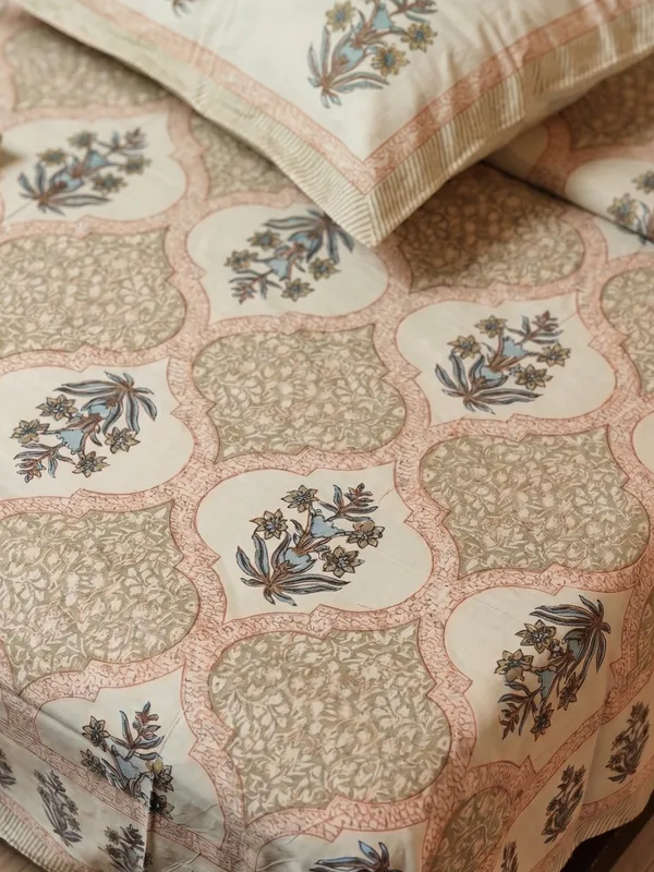 Floral_Cotton_Bedsheet_Set_with_2_Pillow_Covers_–_Beige_&_Pink_Ethnic_Print_|_Soft_Double_Bed_Bedsheet