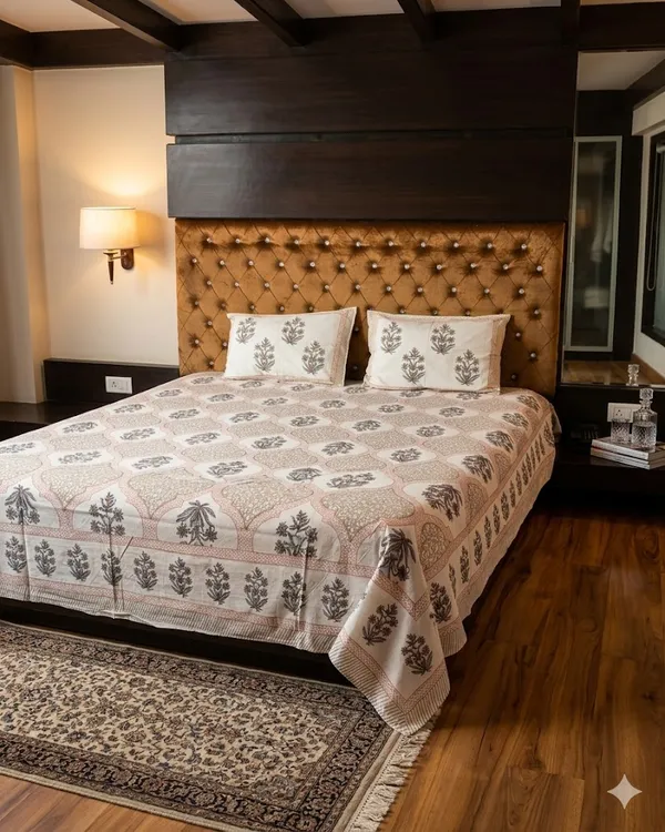 Maharaja_Royal_earthy__beige_Cotton_King_Size_Bedsheet__90x108_Inches