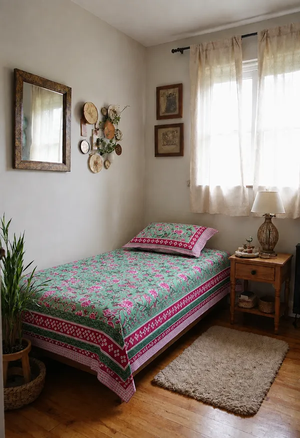 Mint_Green_Floral_Printed_Single_Bedsheet_with_Pillow_Cover_–_60_x_90_Inch