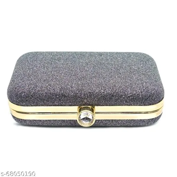 Grey_Polyurethane_Clutch_For_Women