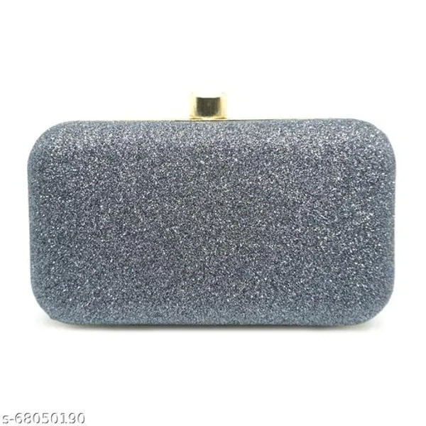 Grey_Polyurethane_Clutch_For_Women