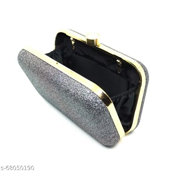 Grey_Polyurethane_Clutch_For_Women