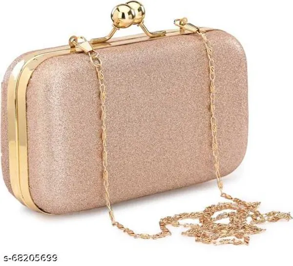 Peach_Polyurethane_Clutch_For_Women