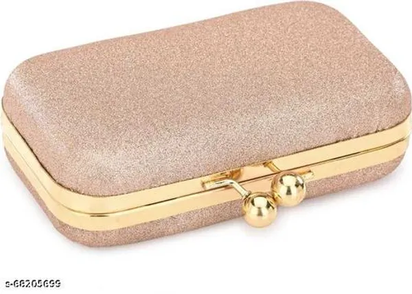 Peach_Polyurethane_Clutch_For_Women