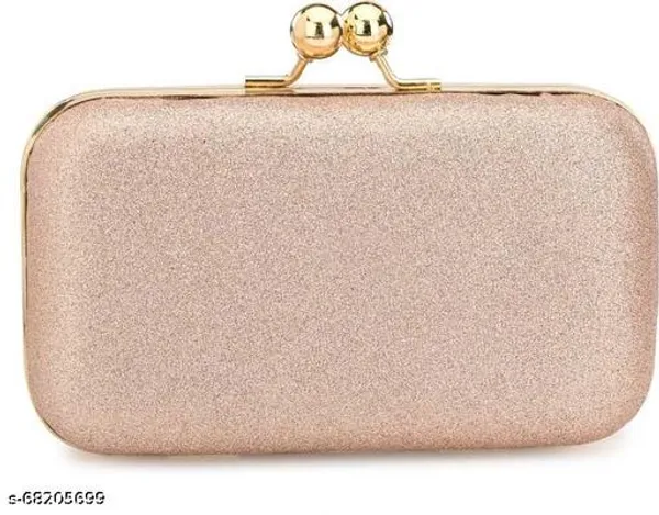 Peach_Polyurethane_Clutch_For_Women