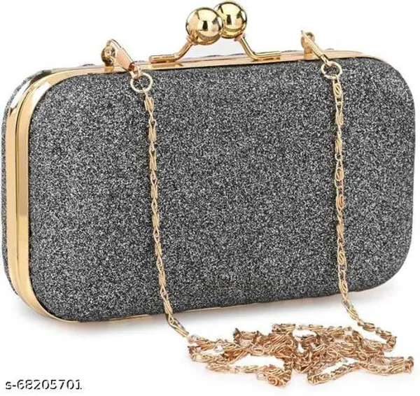 Grey_Polyurethane_Clutch_For_Women