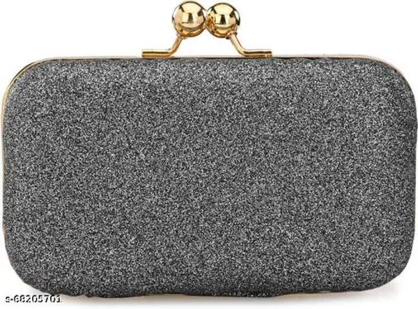 Grey_Polyurethane_Clutch_For_Women