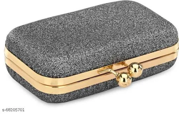 Grey_Polyurethane_Clutch_For_Women
