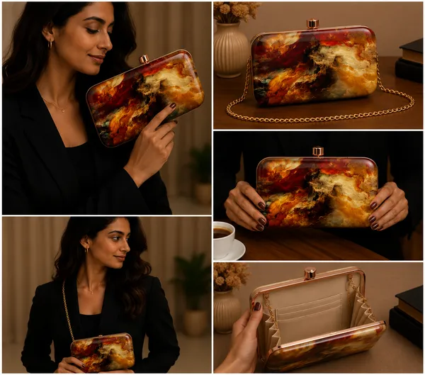Multicolor_Polyurethane_Clutch_For_Women