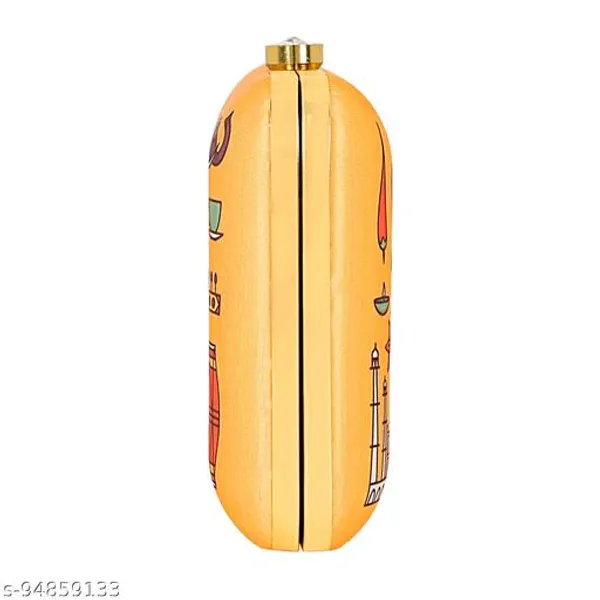 Yellow_Polyurethane_Clutch_For_Women